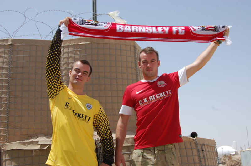 Main image for Barnsley troops flying the Reds' flag