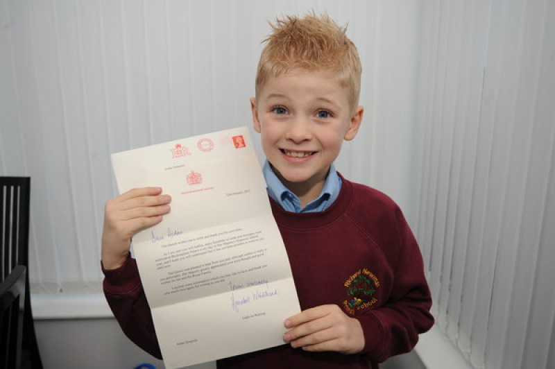 Main image for Aidan thrilled with letter from Queen