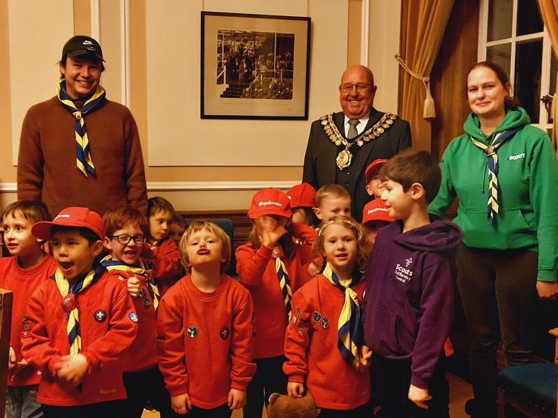 MAYORAL MEETING: The 22nd Barnsley Scout Group Squirrels met with Mayor of Barnsley Coun Mick Stowe.
