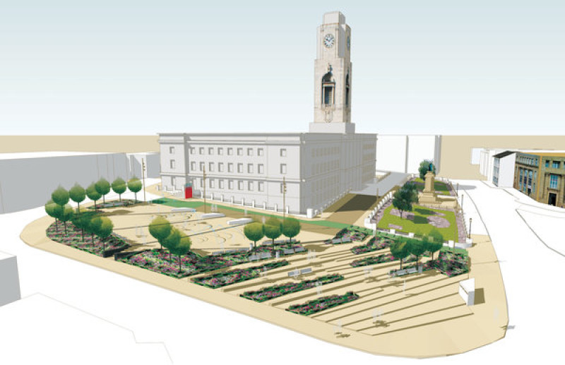 Main image for Town hall park plans revealed