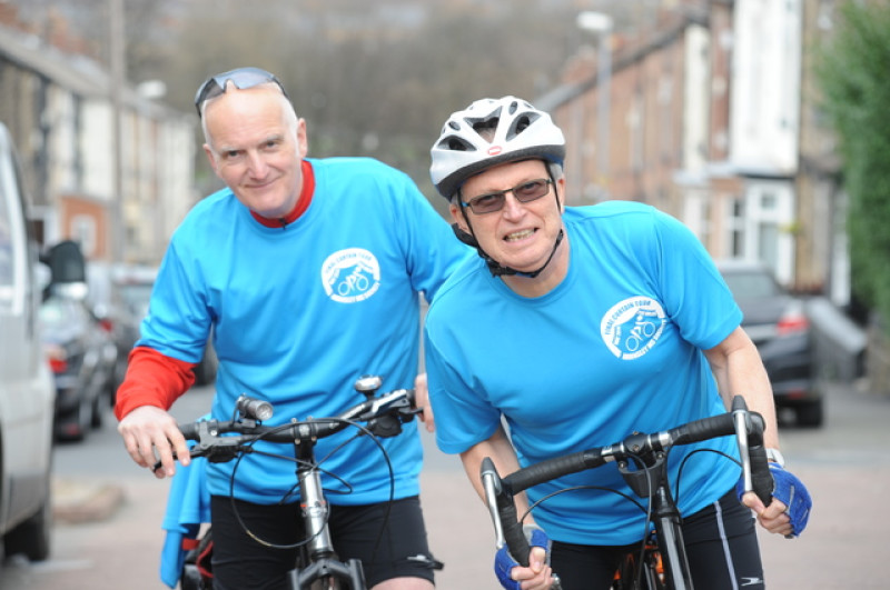 Main image for Pensioner pals retire from charity cycling