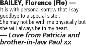 Notice for Florence Bailey