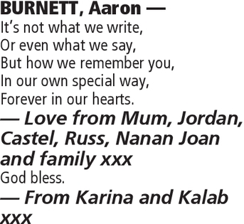 Notice for Aaron Burnett