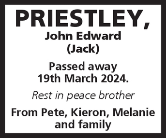 Notice for John Priestley