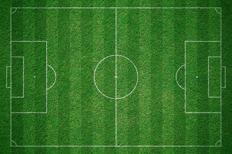 Football pitch from above, grass only Stock Image