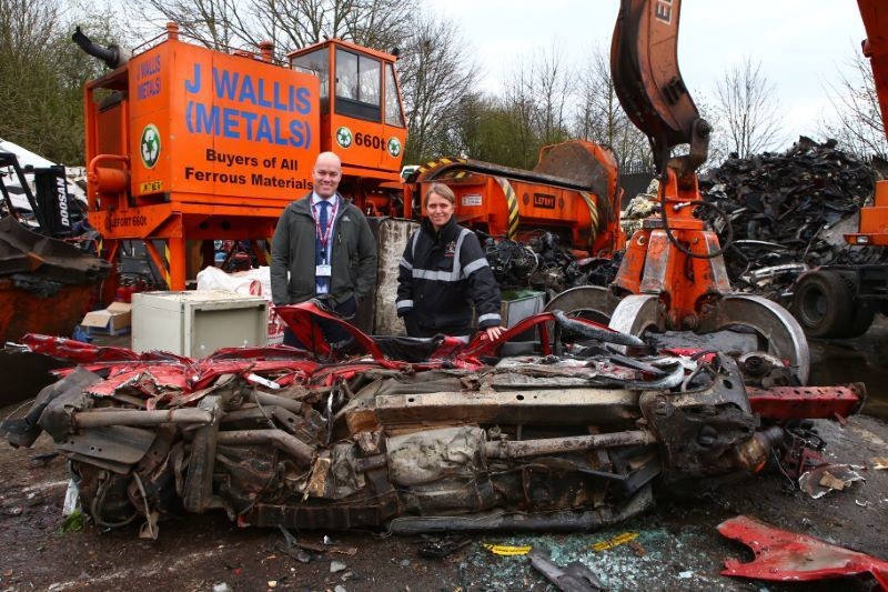 Main image for Clear warning for illegal fly tippers as Transit  is crushed