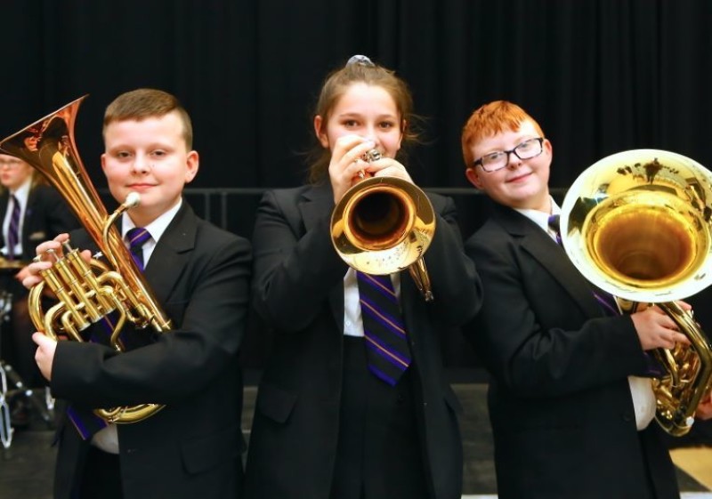 Main image for School band show they really are  a brass act...