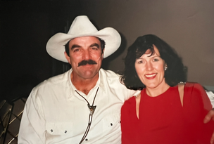 BARNSLEY ROOTS: Tom Selleck with Lynn.