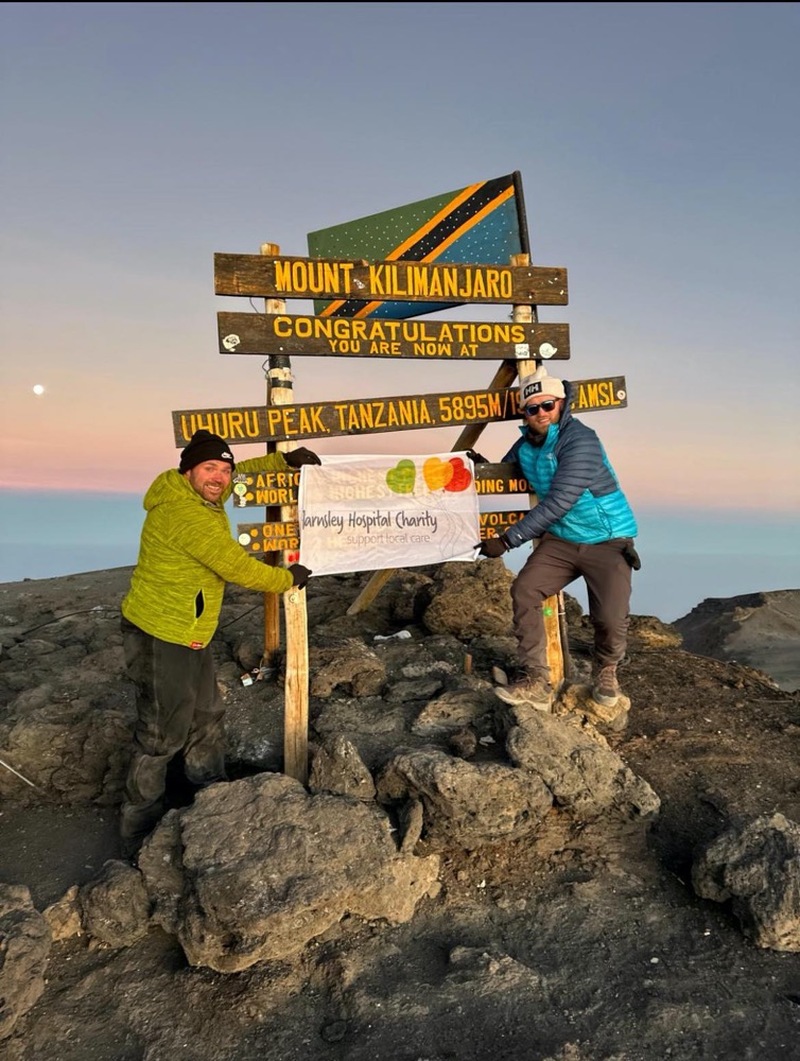 AFRICA’S HIGHEST MOUNTAIN: Dan Nestor climbed Mount Kilimanjaro last month to raise funds for Barnsley Hospital Charity.