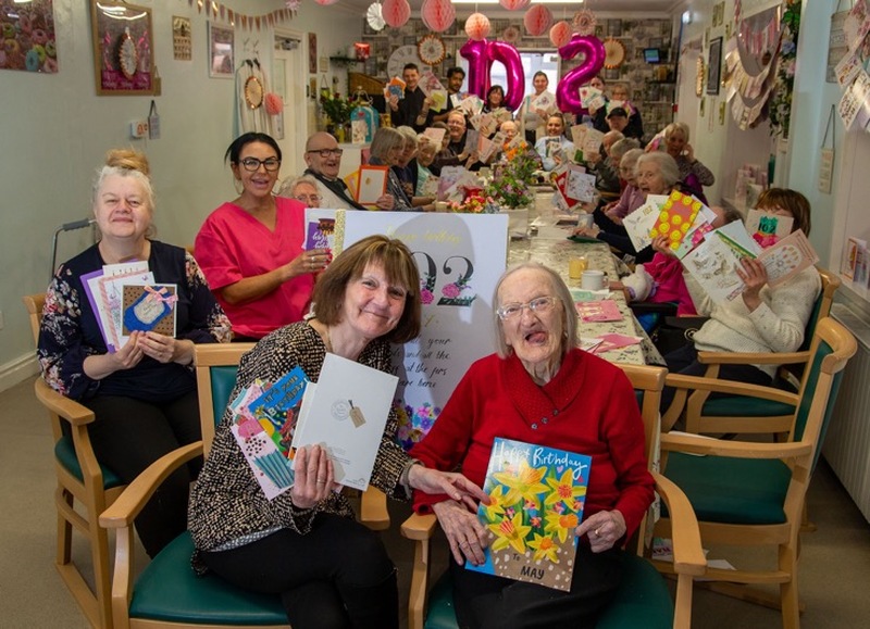 MAY”S DAY: Over 780 Birthday cards have been sent and counted to 102 year old May Barton. Picture Shaun Colborn PD093061