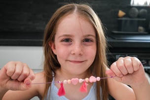 CREATIVE: Myla, whose handmade bracelets raised cash for Barnsley Hospice. Picture: Charley Atkins.