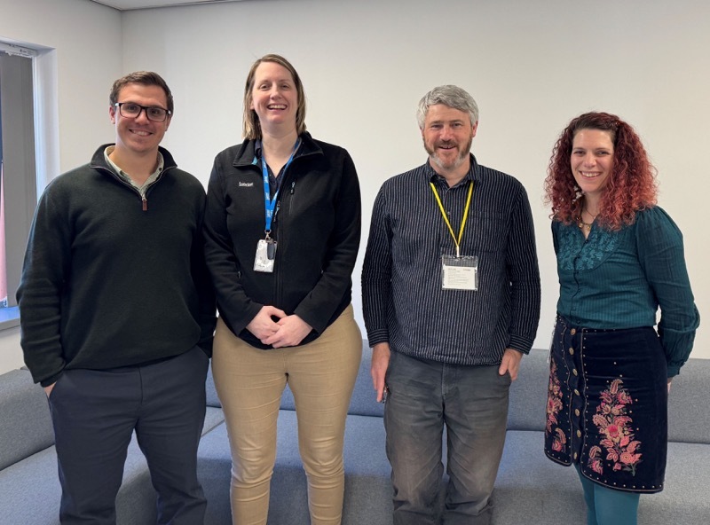 TEAM EFFORT: Tom Grazier, Charlotte Hyman and Claire Hollingshurst from Lubrizol with Rob Cox (second from right) from the Happy Days Children’s Charity.