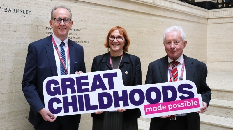 SUPPORT: Council leader Sir Steve Houghton, chief executive Sarah Norman and Coun Trevor Cave.