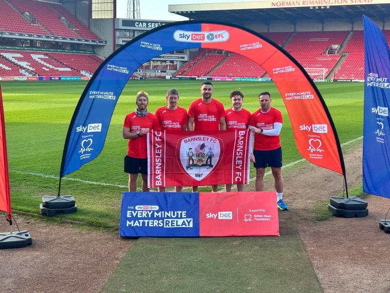 EVERY MINUTE MATTERS: The runners for the Barnsley FC leg of the challenge included Callum Simpson.