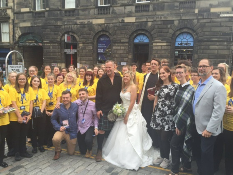 Main image for Youth choir perform for bride and groom