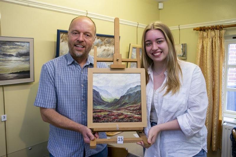 Dobson’s Choice: David and Ruth Bradbury, son and granddaughter of the late Gerald Bradbury, whose artwork is being exhibited at the Maurice Dobson museum Darfield. picture Shaun Colborn PD092408