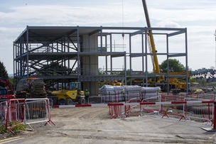 New Steelwork: The beginings of a new school at kingston is starting to take shape with steelwork going up and changing the skyline.Picture Shaun Colborn PD092380