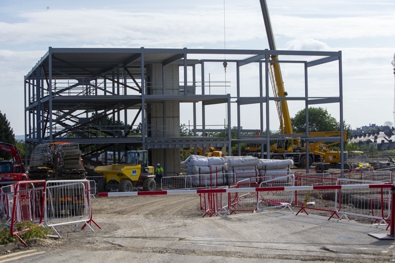 New Steelwork: The beginings of a new school at kingston is starting to take shape with steelwork going up and changing the skyline.Picture Shaun Colborn PD092380