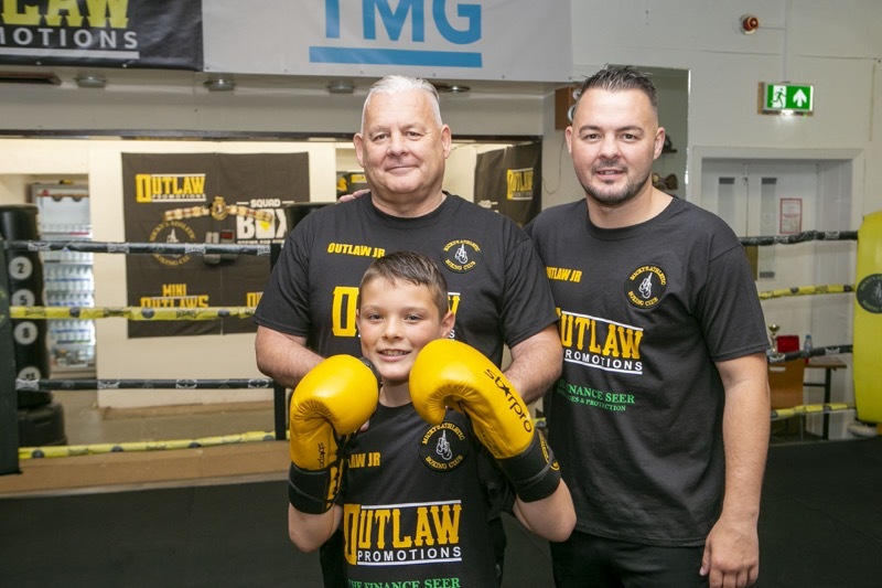 Wale Boxing Dynasty : The third generation of the wale boxing family has just had his medical all clear, 10 year old Mikey Wale with his Dad Josh, and Granddad Mick Wale. Picture Shaun Colborn PD092393
