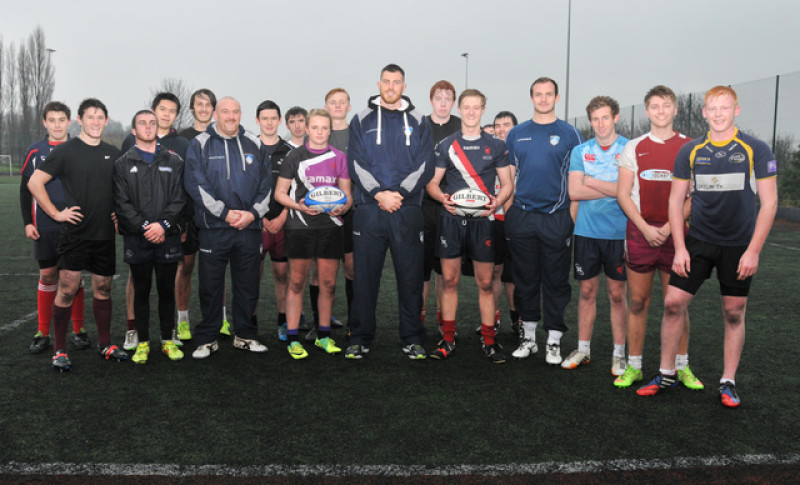 Main image for College team given tips by rugby stars
