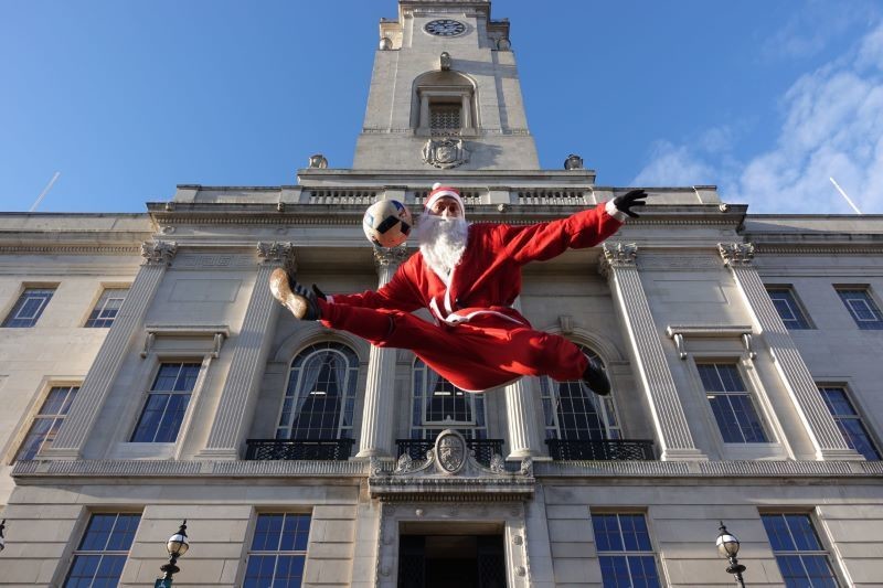 Main image for VIDEO: Santa has a ball in Barnsley