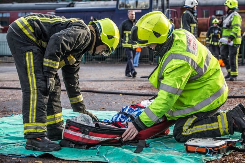 Main image for Rescue crews prepare for chemical spillage incident