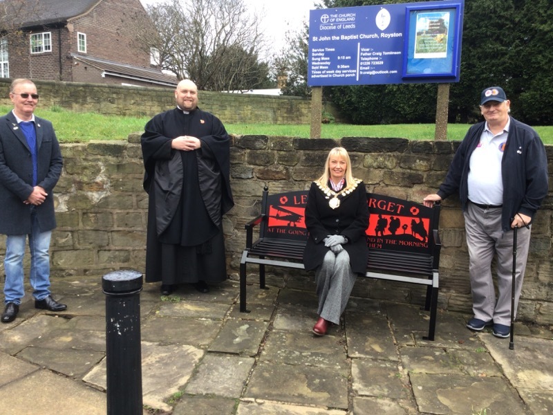 Main image for Memorial bench unveiled by Mayor of Barnsley