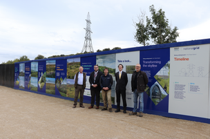 ALMOST FINISHED: Local stakeholders including Coun James Higginbottom at Dunford Bridge.