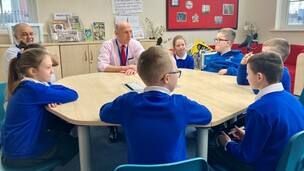 GOOD REPORT: John Healey visited the school earlier this month