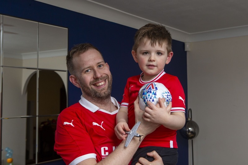 Raising Awareness: Rob Campbell along with three year old son Harry, who has Autism, is fundraising for the National Autistic Society. Picture Shaun Colborn PD091917