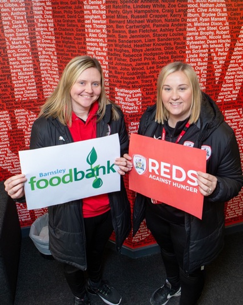 FOODBANK: Barnsley community trust have restarted their food bank campaign to help feed those in need, starting the plight is Sarah Garside and Amy Milne. Picture Shaun Colborn PD092864