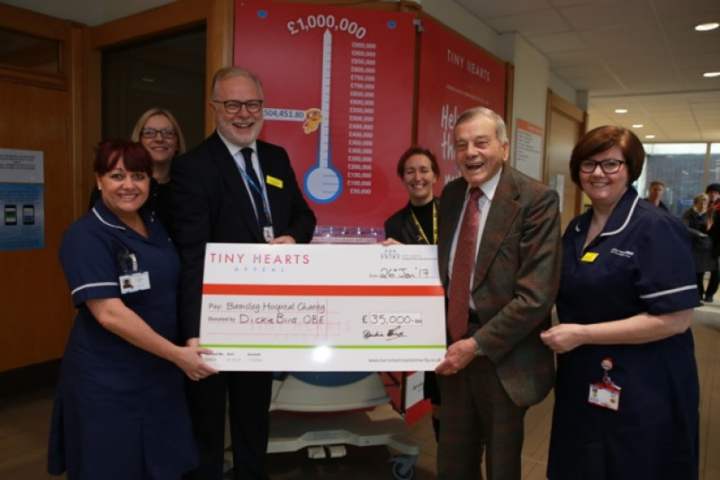 Main image for Dickie Bird donates huge contribution to Tiny Hearts Appeal
