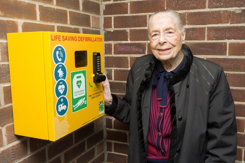 Main image for Village gets a defibrillator thanks to Joan’s generosity