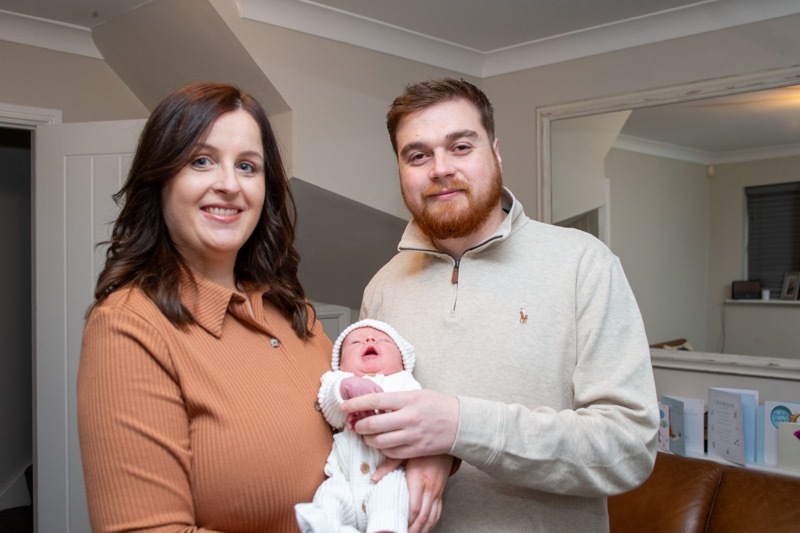 FIRST BABY: The first baby born in Barnsley in the new year, is home and safe with Mum Abigail Pearson and Dad Cameron Abdurrahman with son Luca. Picture Shaun Colborn PD092810