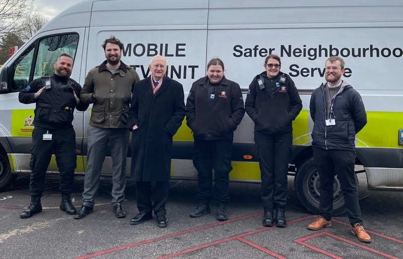 ASB CRACKDOWN: Dr Alan Billings is pictured with members of the Safer Streets team and the CCTV van.