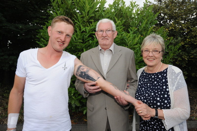 Main image for 'Silly boy' gets tattoo of grandparents' wedding photo