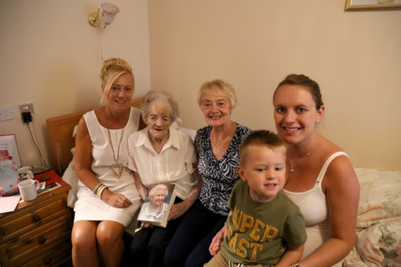 Main image for Five generations celebrate 100th birthday