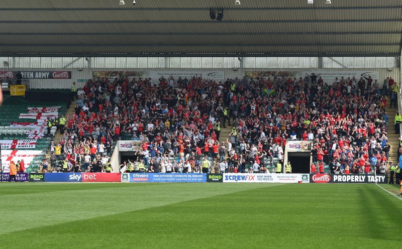 Barnsley fans at Plymouth in 2019