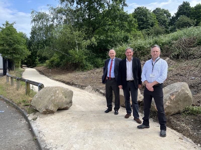 NEW FOOTPATH: john Healey MP with David Newton, Managing Director, St Pauls (middle) and Christian Hayes, Countryside & Public Rights of Way Act Officer, Rotherham Council (right)