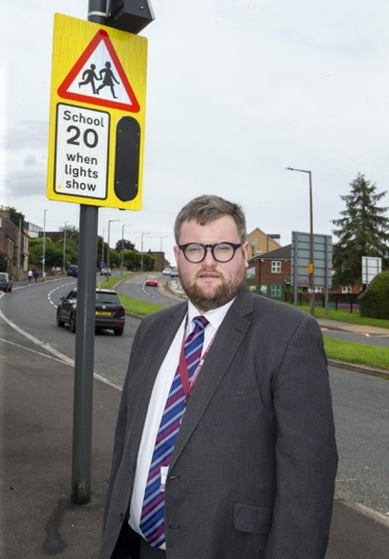 Speed Zone: It Seems motorists are obeying the new 20mph speed limits outside Oakhill primary on Doncaster road according to coun James Higginbottom. Picture Shaun Colborn PD092383