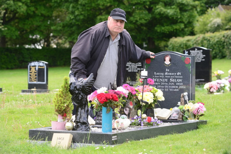 Main image for Husband distraught as thieves target grave