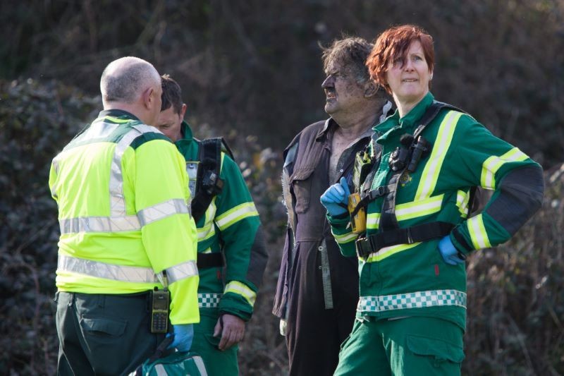 Main image for Man hospitalised after falling down trench