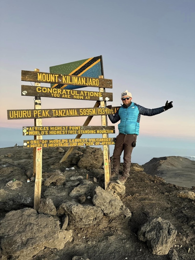 SUCCESS: Dan Nestor climbed the highest mountain in Africa on Wednesday as part of his fundraising mission to raise money for Barnsley Hospital Charity.
