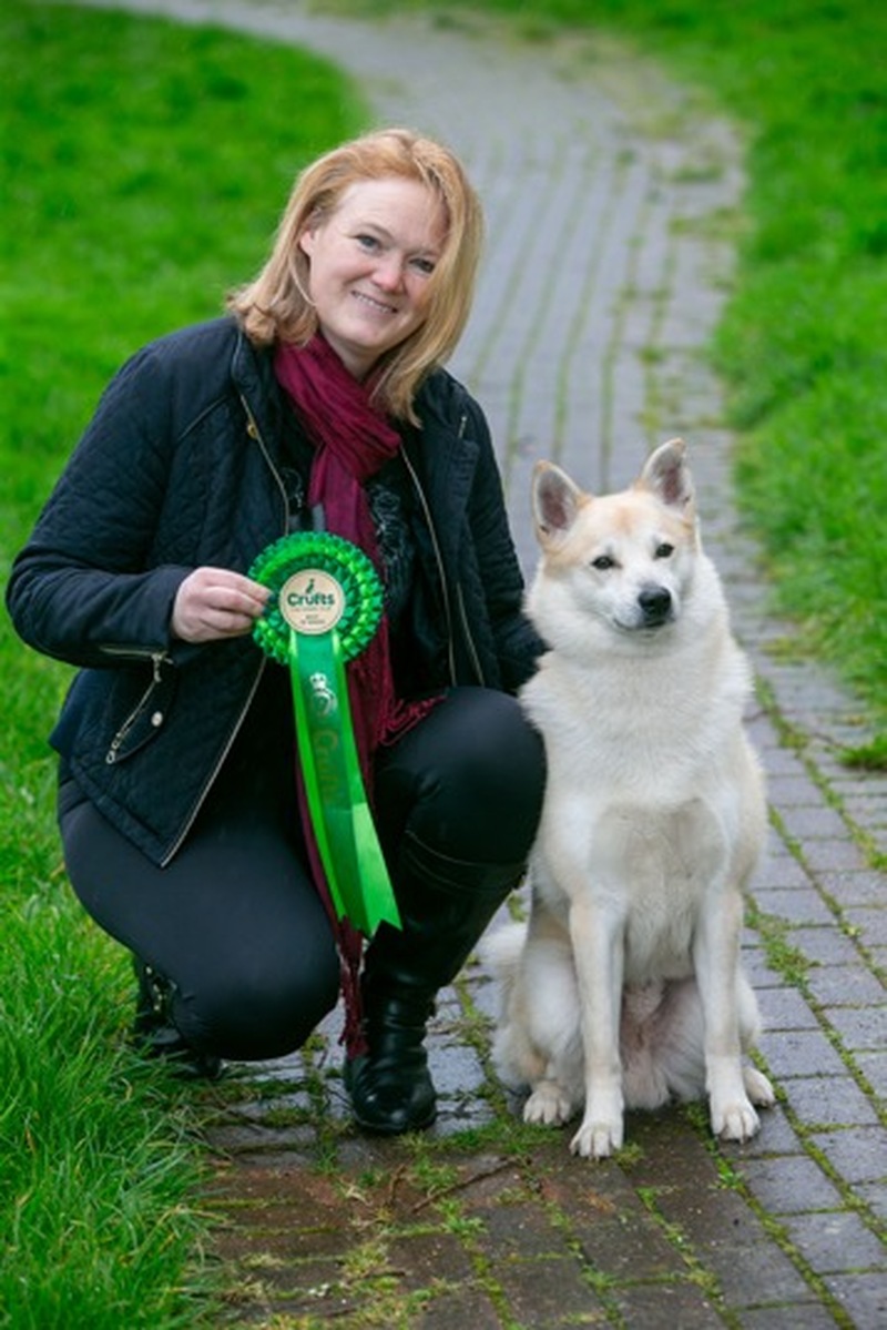 TOP DOG: Jenny Shorer-Wheeler with her award winning dog Muchly, who have had success at Crufts dog show. Picture Shaun Colborn PD092992
