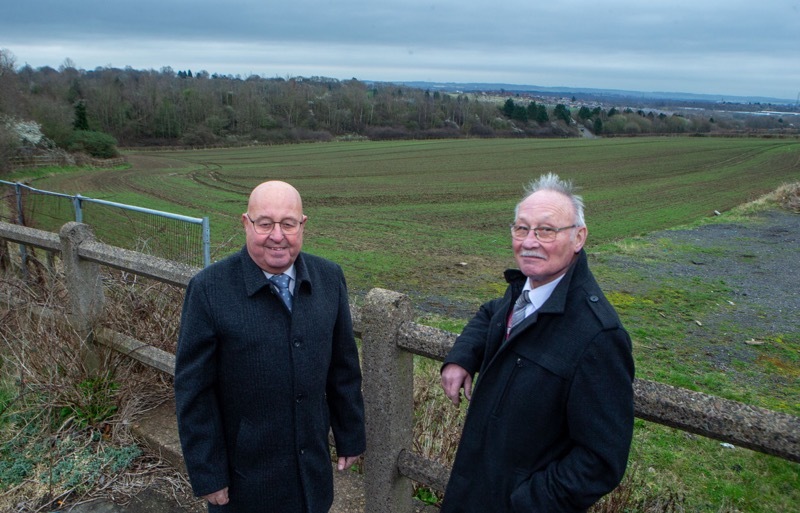 Housing Issue: Councillors Mick Stowe and Robin Franklin with the land that could soon be built over with up to 200 houses. Picture Shaun Colborn PD092951