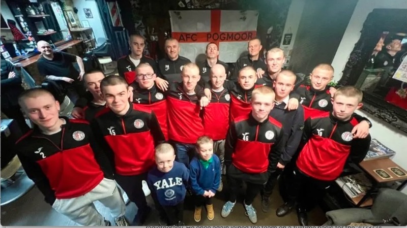 SUPPORT: The group shaved their heads earlier this week.