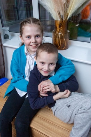 YOUNG CARER: Harmony Grainger age 10years, who looks after her brother Ollie Cutting. Picture Shaun Colborn PD092941
