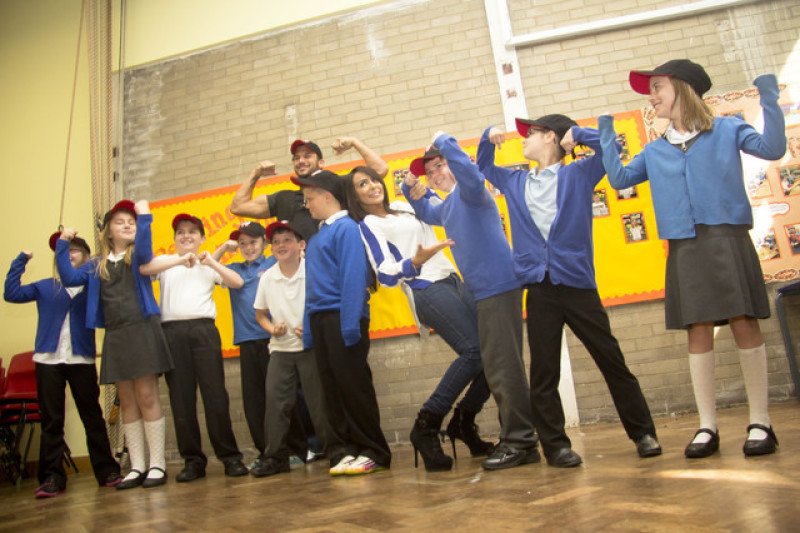 Main image for Wrestling stars drop in to Barnsley school