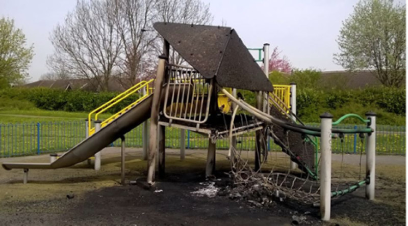 Main image for Children’s play area destroyed by vandals