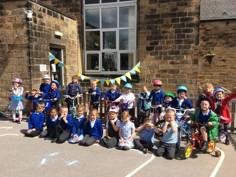 Main image for Primary pupils ready for Tour de Yorkshire